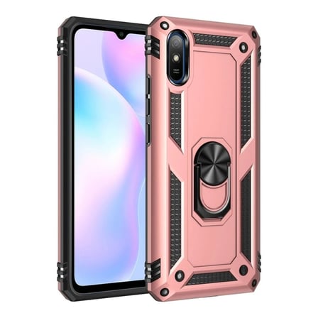 Redmi 9A Kılıf Sofya Yüzüklü Silikon Kapak - Rose