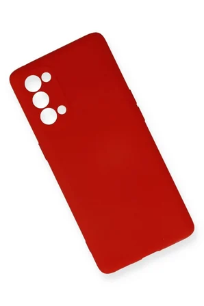 Reno 5 Pro Kılıf Nano içi Kadife Silikon - Kırmızı