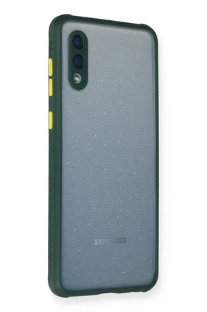 Samsung Galaxy A02 Kılıf Miami Şeffaf Silikon - Koyu Yeşil