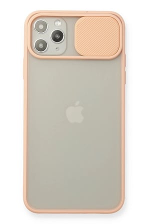 iPhone 11 Pro Max Kılıf Palm Buzlu Kamera Sürgülü Silikon - Pembe