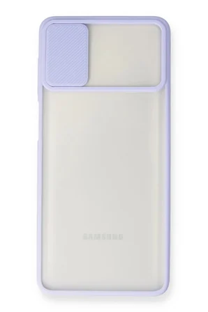 Samsung Galaxy M51 Kılıf Palm Buzlu Kamera Sürgülü Silikon - Lila