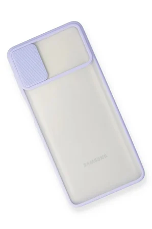 Samsung Galaxy M51 Kılıf Palm Buzlu Kamera Sürgülü Silikon - Lila
