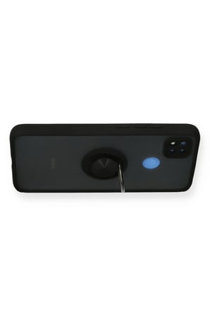 Redmi 9C Kılıf Montreal Yüzüklü Silikon Kapak - Siyah