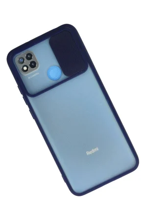 Redmi 9C Kılıf Palm Buzlu Kamera Sürgülü Silikon - Lacivert