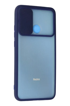 Redmi 9C Kılıf Palm Buzlu Kamera Sürgülü Silikon - Lacivert