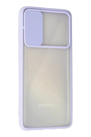 Samsung Galaxy A71 Kılıf Palm Buzlu Kamera Sürgülü Silikon - Lila