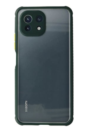 Mİ 11 Lite Kılıf Miami Şeffaf Silikon - Koyu Yeşil