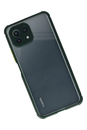 Mİ 11 Lite Kılıf Miami Şeffaf Silikon - Koyu Yeşil