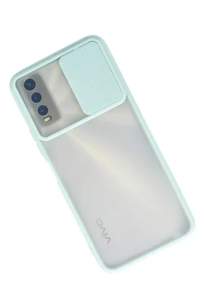 Vivo Y11S Kılıf Palm Buzlu Kamera Sürgülü Silikon - Turkuaz