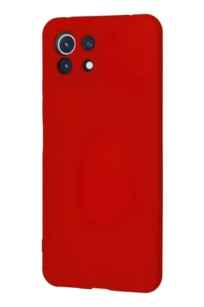 Mİ 11 Lite Kılıf Nano içi Kadife Silikon - Kırmızı
