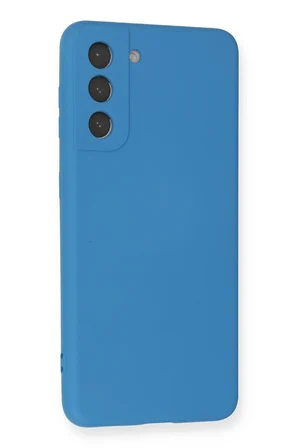 Mey İthalat®  Samsung Galaxy S21 FE Kılıf Nano içi Kadife Silikon - Mavi