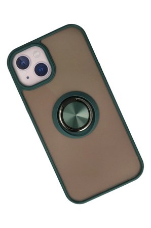 iPhone 13 Kılıf Montreal Yüzüklü Silikon Kapak - Yeşil