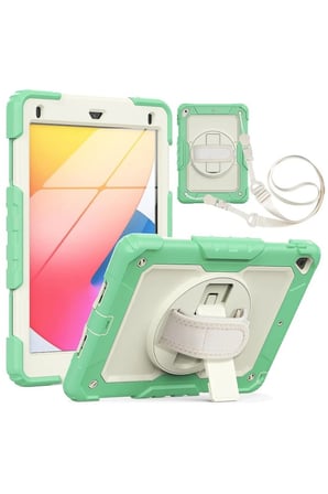 iPad 5 Air 9.7 Kılıf Strap New Tablet Kapak - Yeşil