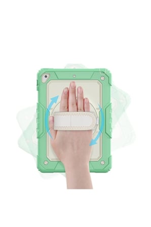 iPad 5 Air 9.7 Kılıf Strap New Tablet Kapak - Yeşil
