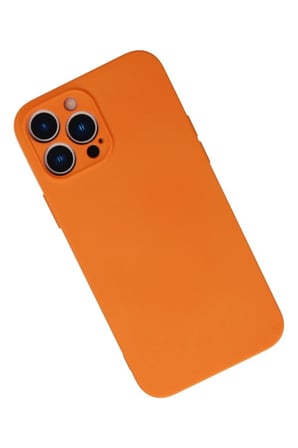 iPhone 13 Pro Kılıf Nano içi Kadife Silikon - Turuncu