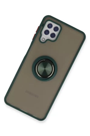 SamsungGalaxyA22KılıfMontrealYüzüklüSilikonKapak-Yeşil