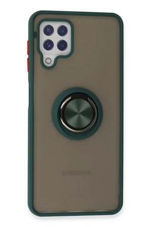 SamsungGalaxyA22KılıfMontrealYüzüklüSilikonKapak-Yeşil