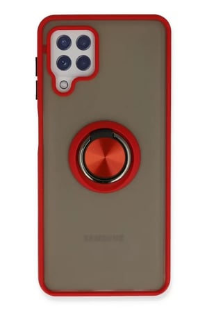 SamsungGalaxyA22KılıfMontrealYüzüklüSilikonKapak-Kırmızı