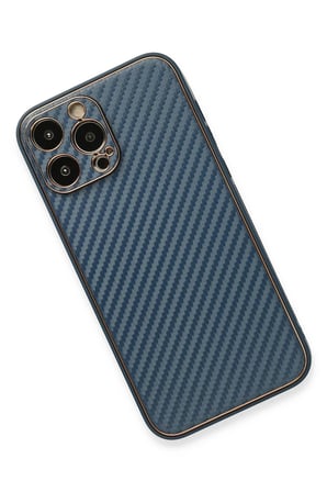 iPhone 13 Pro Max Kılıf Coco Karbon Silikon - Mavi