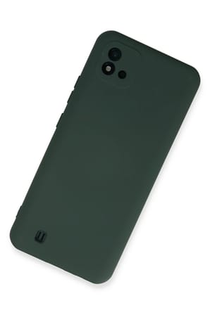 Realme C11 2021 Kılıf Nano içi Kadife Silikon - Koyu Yeşil