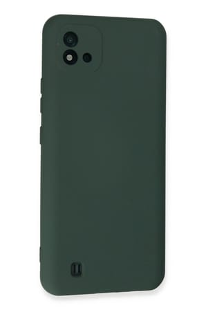 Realme C11 2021 Kılıf Nano içi Kadife Silikon - Koyu Yeşil