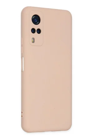 Vivo Y53S Kılıf Nano içi Kadife Silikon - Pudra