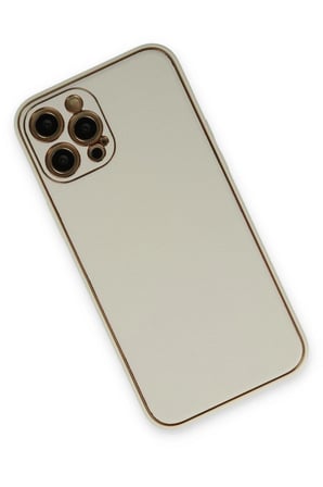 iPhone 12 Pro Kılıf Coco Deri Silikon Kapak - Beyaz