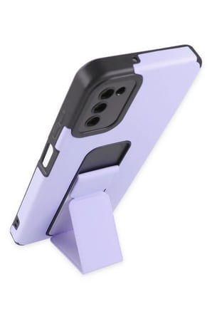 Samsung Galaxy A03S Kılıf Mega Standlı Silikon - Lila