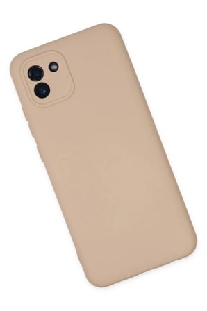 Samsung Galaxy A03 Kılıf Nano içi Kadife Silikon - Pudra