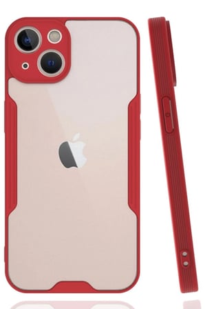 iPhone 14 Plus Kılıf Platin Silikon - Kırmızı