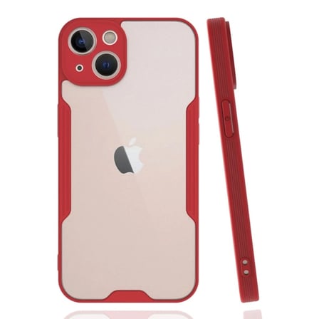 iPhone 14 Plus Kılıf Platin Silikon - Kırmızı