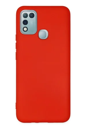 İnfinix Hot 10 Play Kılıf Nano içi Kadife Silikon - Kırmızı