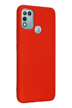 İnfinix Hot 10 Play Kılıf Nano içi Kadife Silikon - Kırmızı
