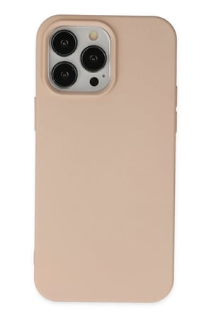 iPhone 14 Pro Max Kılıf Nano içi Kadife Silikon - Pudra