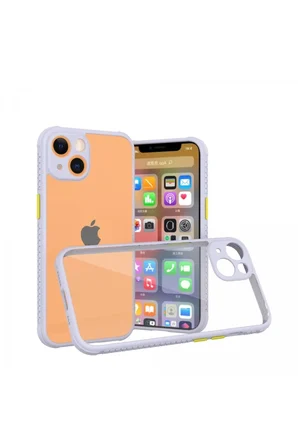 iPhone 13 Mini Kılıf Miami Şeffaf Silikon - Lila