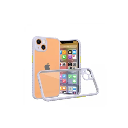 iPhone 13 Mini Kılıf Miami Şeffaf Silikon - Lila