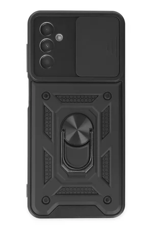 Samsung Galaxy A04S Kılıf Pars Lens Yüzüklü Silikon - Siyah