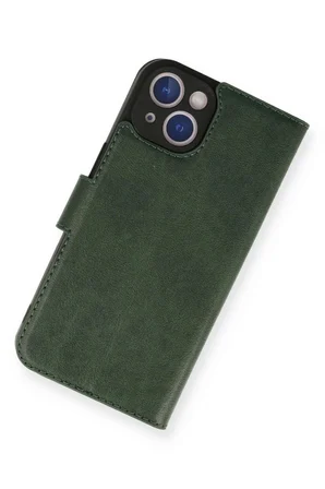 iPhone 14 Kılıf Trend S Plus Kapaklı Kılıf - Yeşil