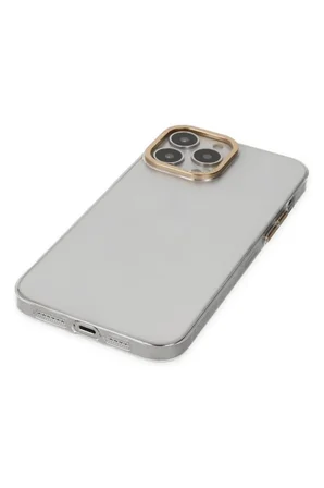 iPhone 13 Pro Kılıf Anka PC Sert Metal Kapak - Şeffaf