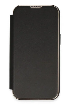 iPhone 13 Pro Max Kılıf Dolpin Kapaklı - Siyah