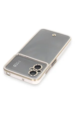 Poco M5 Kılıf Liva Lens Silikon - Beyaz