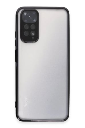 Redmi Note 11 Kılıf  Lensli Silikon - Siyah