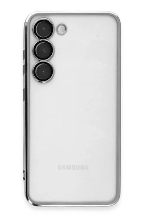 Samsung Galaxy S23 Plus Kılıf  Lensli Silikon - Gümüş