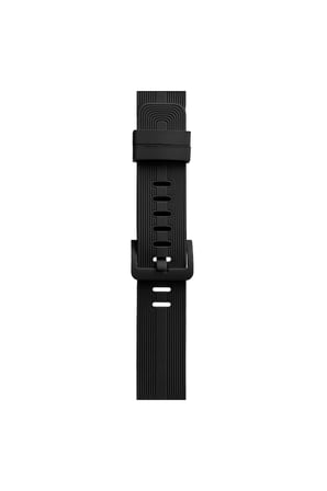 Watch 38mm KR408 Çizgili Silikon Kordon - Siyah