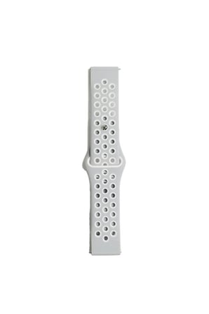 Watch 20mm Spor Delikli Kordon - Gri-Beyaz