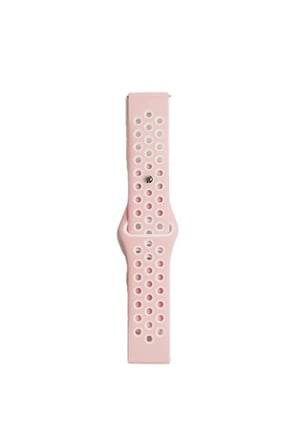 Watch 22mm Spor Delikli Kordon - Pembe-Beyaz