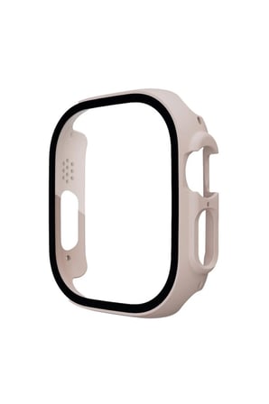 Watch Ultra 49mm Desert Camlı Kasa Ekran Koruyucu - Metalik Gold
