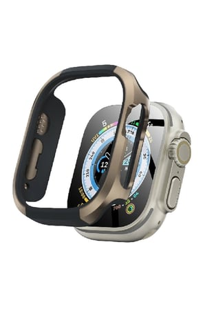 Watch Ultra 49mm MO-WT3 Alüminyum Camlı Kasa Ekran Koruyucu - Gold