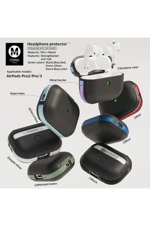 Airpods Pro 2 (2.nesil) MO-A8 Armor Kılıf - Siyah