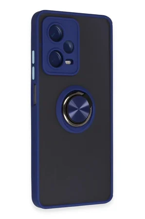 Redmi Note 12 5G Kılıf Montreal Yüzüklü Silikon Kapak - Lacivert